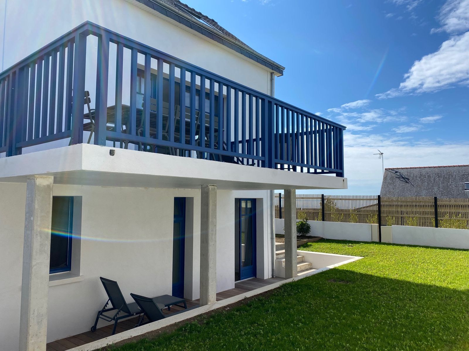 The house from the garden, balcony and terrace